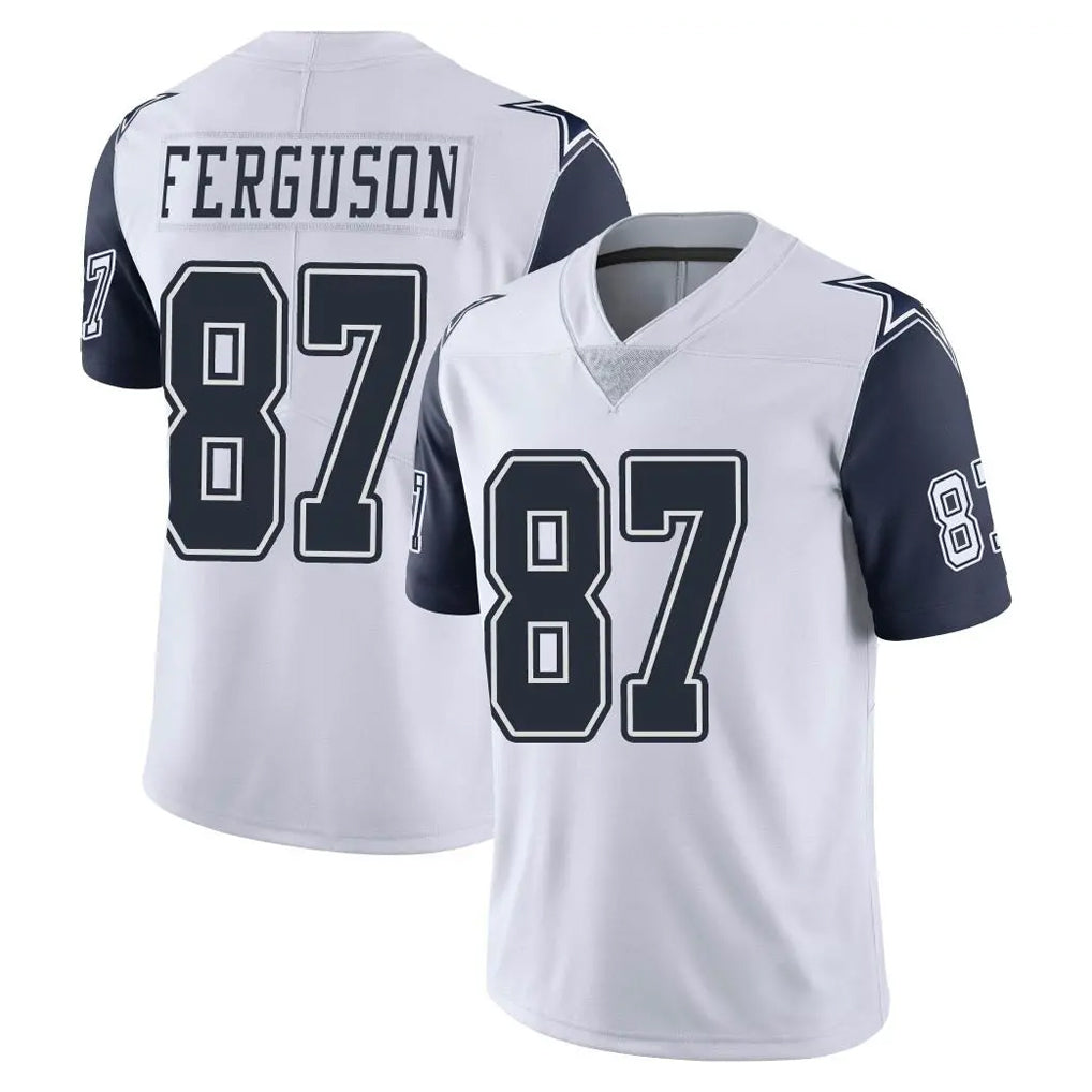 Crovyle D.Cowboys #87 Jake Ferguson Player White-Navy Limited Color Rush Vapor Untouchable Home Game Stitched Jerseys
