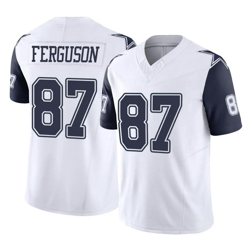 Crovyle D.Cowboys #87 Jake Ferguson Player White-Navy Limited Vapor F.U.S.E. Home Game Stitched Jerseys