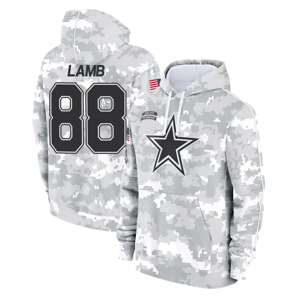 Crovyle D.Cowboys #88 CeeDee Lamb Player Arctic Camo Salute to Service Hoodies Limited Game Stitched Jerseys