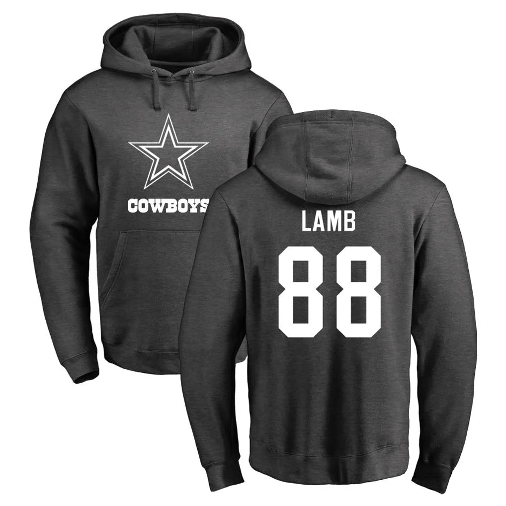 Crovyle D.Cowboys #88 CeeDee Lamb Player Ash One Color Pullover Hoodie Limited Stitched Jerseys