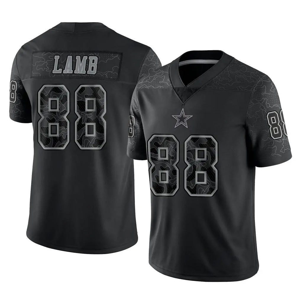 Crovyle D.Cowboys #88 CeeDee Lamb Player Black Limited Reflective Home Game Stitched Jerseys