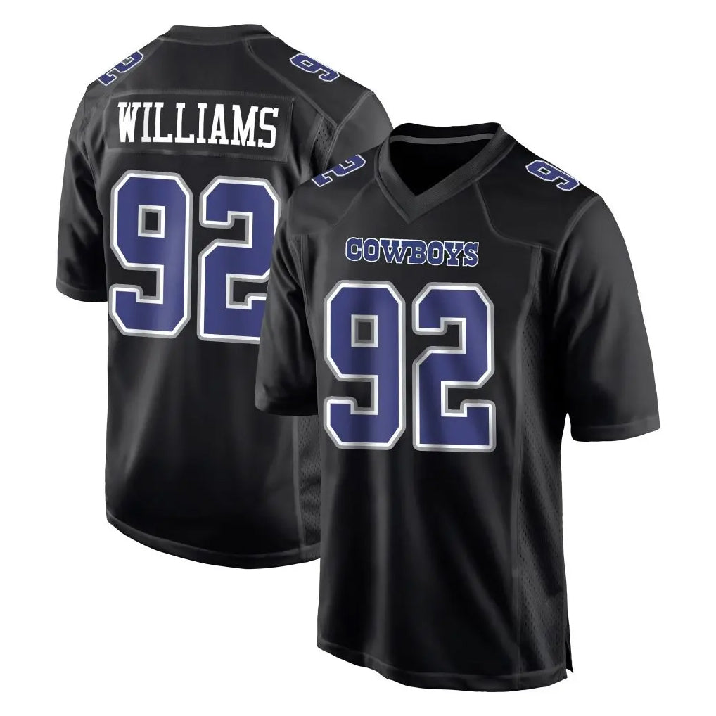 Crovyle D.Cowboys #92 Quinnen Williams Player Carbon Black Fashion Home Game Stitched Jerseys