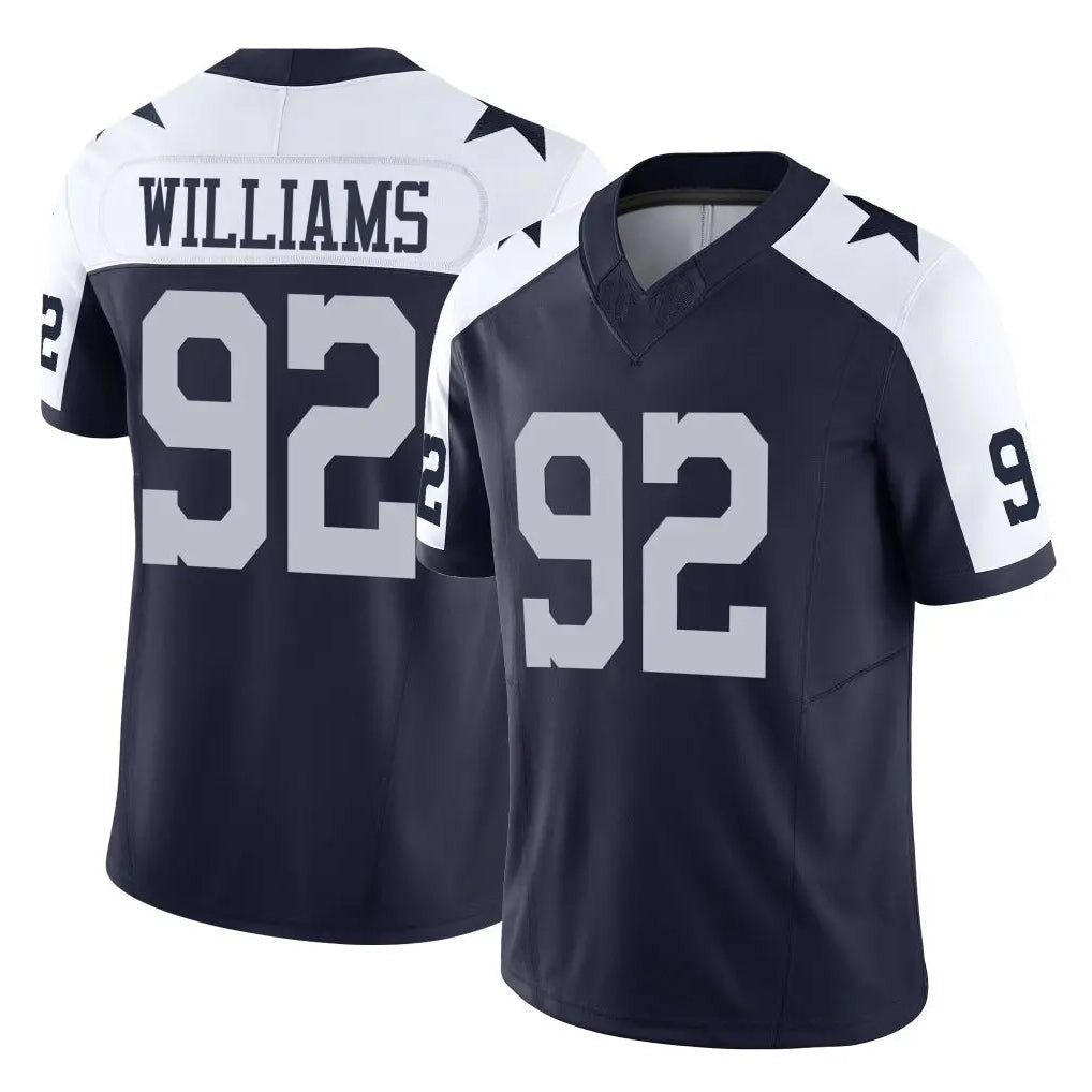 Crovyle D.Cowboys #92 Quinnen Williams Player Navy-White Limited Alternate Vapor F.U.S.E. Home Game Stitched Jerseys
