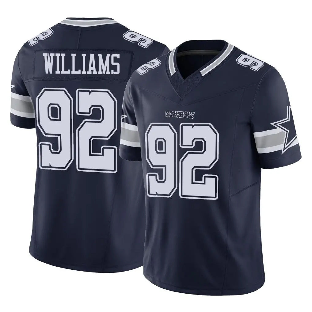 Crovyle D.Cowboys #92 Quinnen Williams Player Navy Limited Vapor F.U.S.E. Home Game Stitched Jerseys