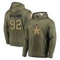 Crovyle D.Cowboys #92 Quinnen Williams Player Olive Salute to Service Pullover Hoodies Home Game Stitched Jerseys