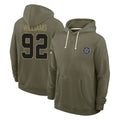 Crovyle D.Cowboys #92 Quinnen Williams Player Olive Salute to Service Pullover Hoodies Limited Stitched Jerseys
