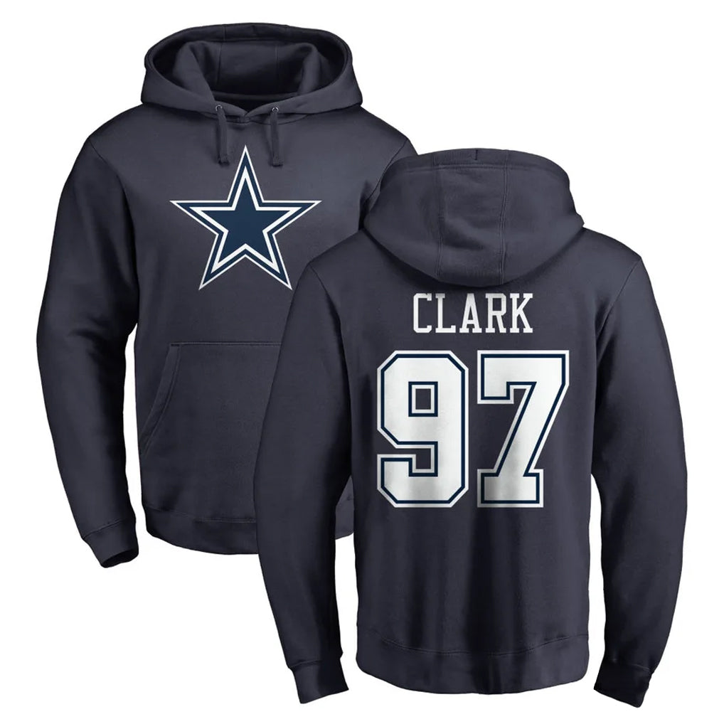 Crovyle D.Cowboys #97 Kenny Clark Player Navy Pullover Hoodies Limited Stitched Jerseys