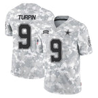 Crovyle D.Cowboys #9 KaVontae Turpin Player Arctic Camo Salute to Service Limited Home Game Stitched Jerseys