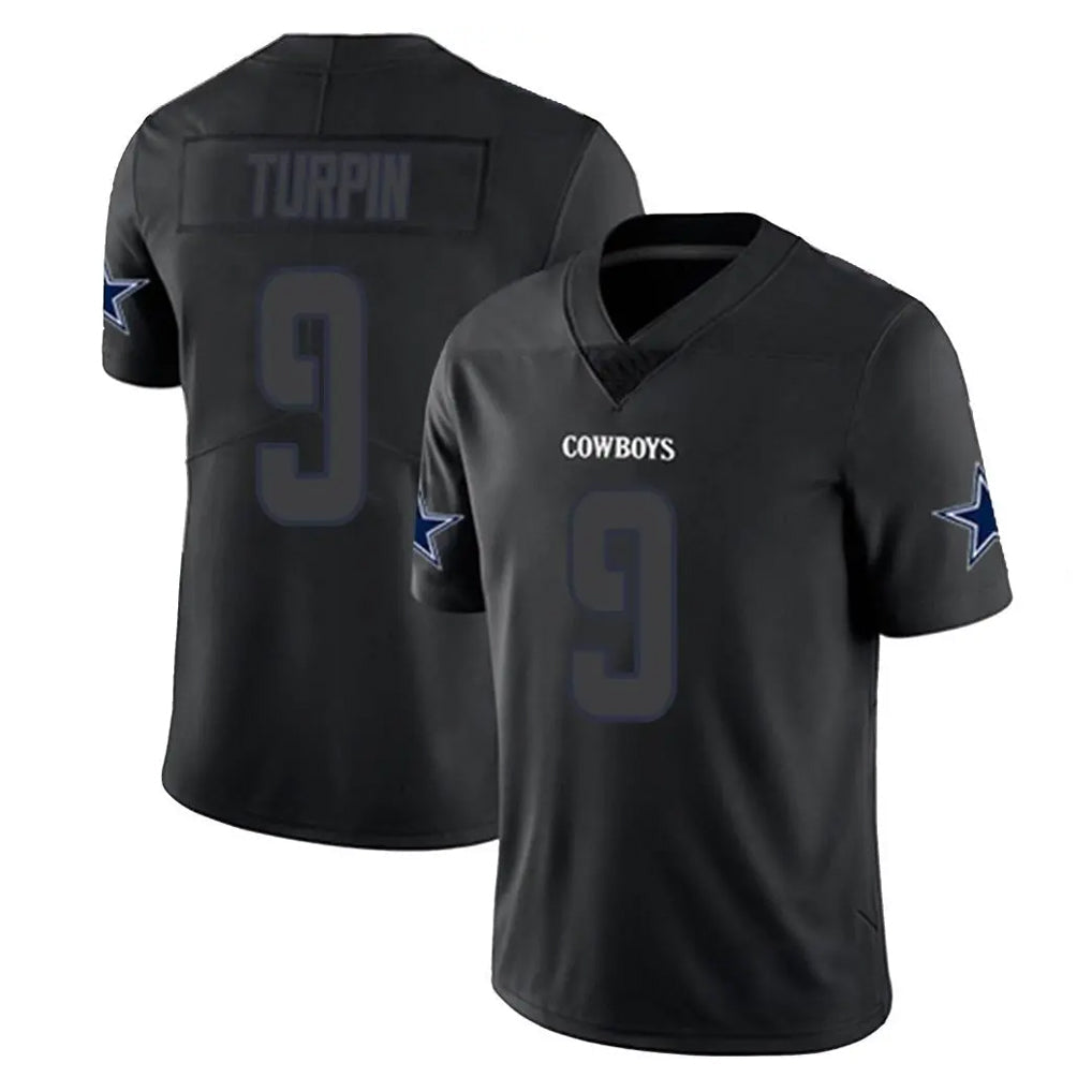 Crovyle D.Cowboys #9 KaVontae Turpin Player Black Impact Limited Home Game Stitched Jerseys
