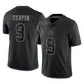 Crovyle D.Cowboys #9 KaVontae Turpin Player Black Limited Reflective Home Game Stitched Jerseys
