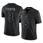 Crovyle D.Cowboys #9 KaVontae Turpin Player Black Limited Reflective Home Game Stitched Jerseys
