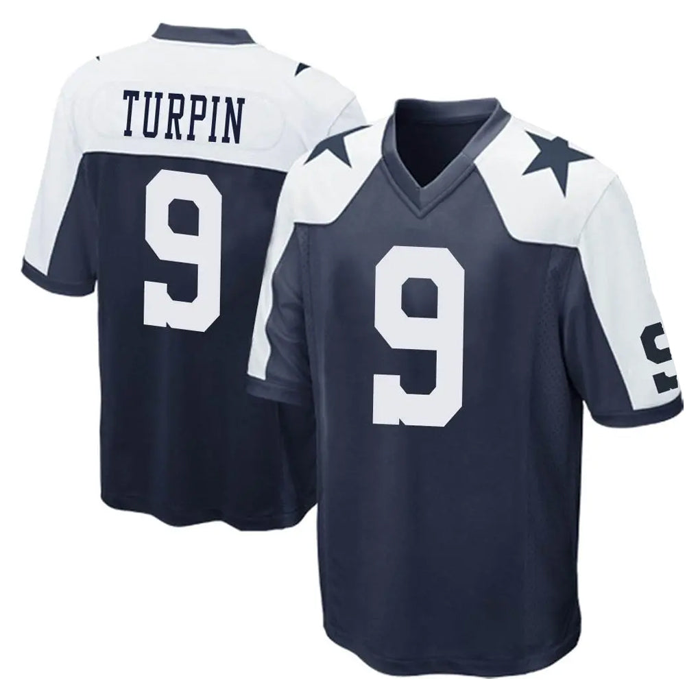 Crovyle D.Cowboys #9 KaVontae Turpin Player Navy-White Alternate Home Game Stitched Jerseys