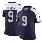 Crovyle D.Cowboys #9 KaVontae Turpin Player Navy-White Limited Alternate Vapor F.U.S.E. Home Game Stitched Jerseys