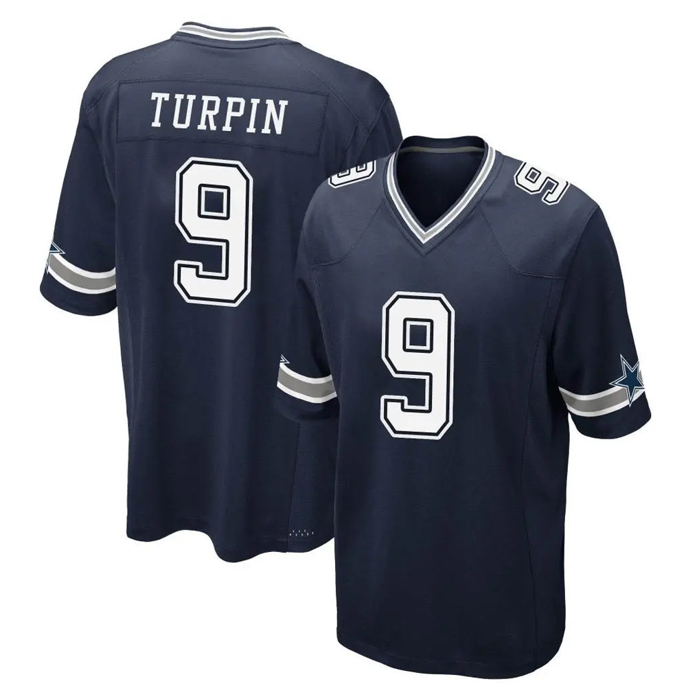 Crovyle D.Cowboys #9 KaVontae Turpin Player Navy Home Game Stitched Jerseys
