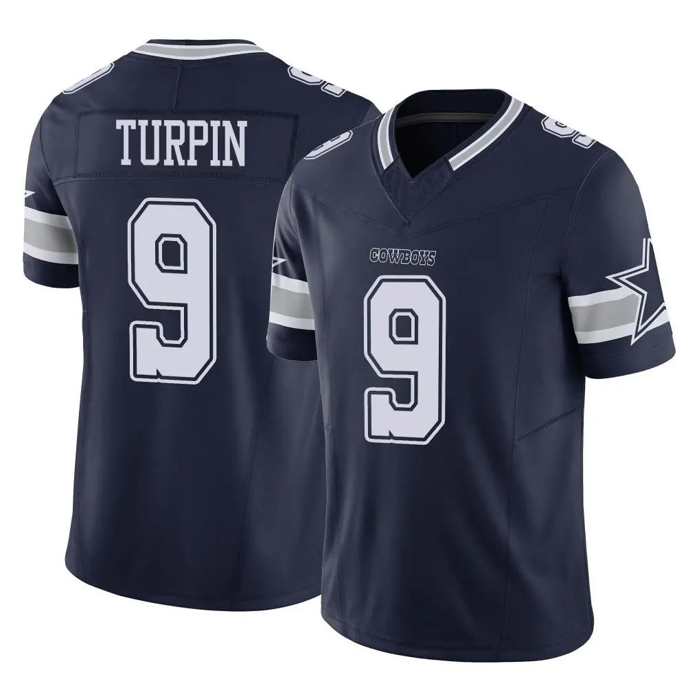 Crovyle D.Cowboys #9 KaVontae Turpin Player Navy Limited Vapor F.U.S.E. Home Game Stitched Jerseys