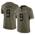 Crovyle D.Cowboys #9 KaVontae Turpin Player Olive Salute to Service Limited Game Stitched Jerseys