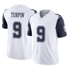 Crovyle D.Cowboys #9 KaVontae Turpin Player White-Navy Limited Vapor F.U.S.E. Home Game Stitched Jerseys