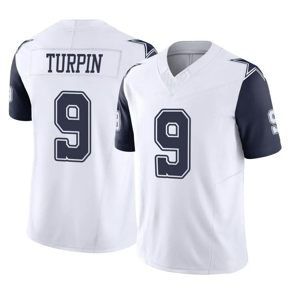 Crovyle D.Cowboys #9 KaVontae Turpin Player White-Navy Limited Vapor F.U.S.E. Home Game Stitched Jerseys
