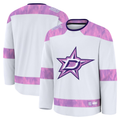 Crovyle D.Stars White 2024 Hockey Fights Cancer Practice Jerseys