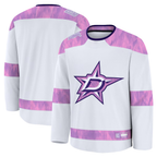 Crovyle D.Stars White 2024 Hockey Fights Cancer Practice Jerseys