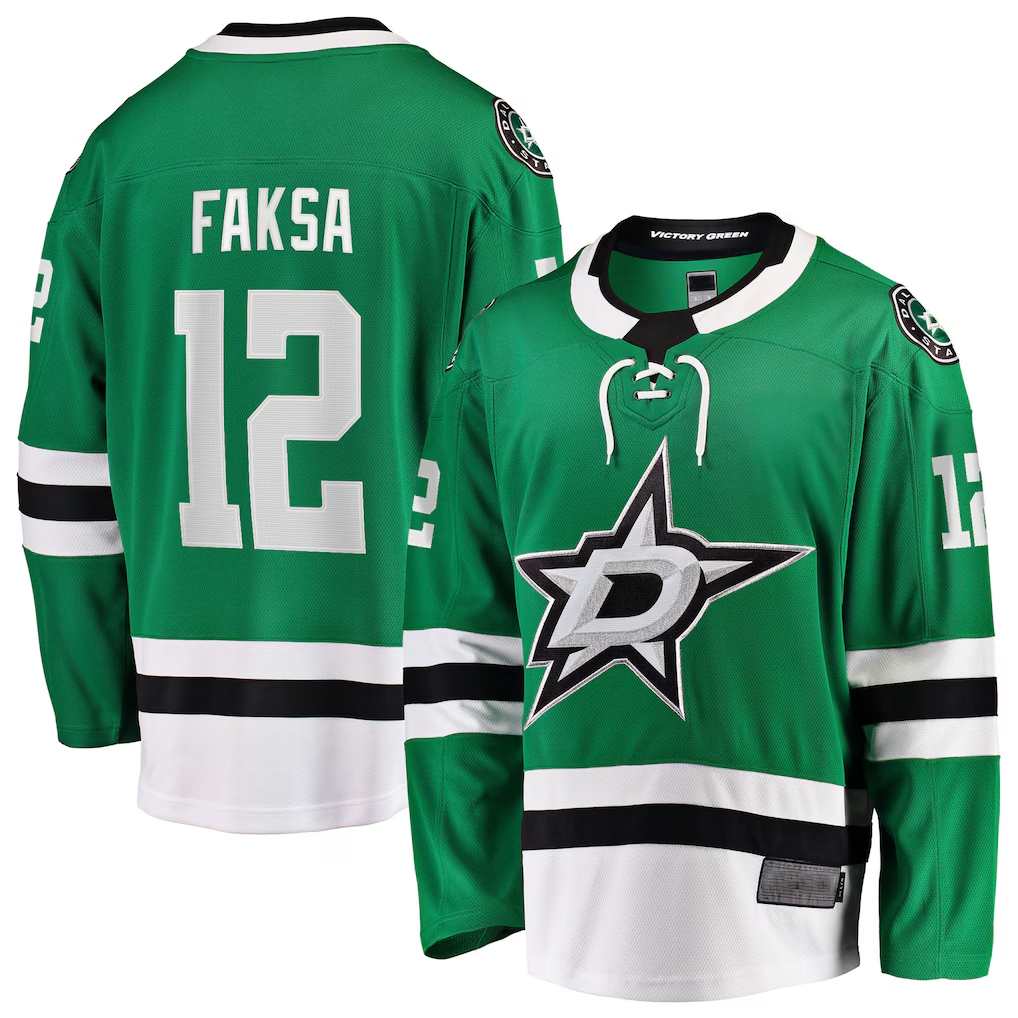 Crovyle D.Stars #12 Radek Faksa Kelly Green Home Breakaway Jerseys
