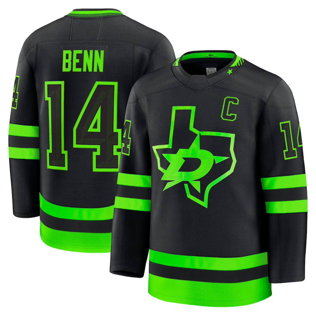 Crovyle D.Stars #14 Jamie Benn Black Alternate Premium Jerseys
