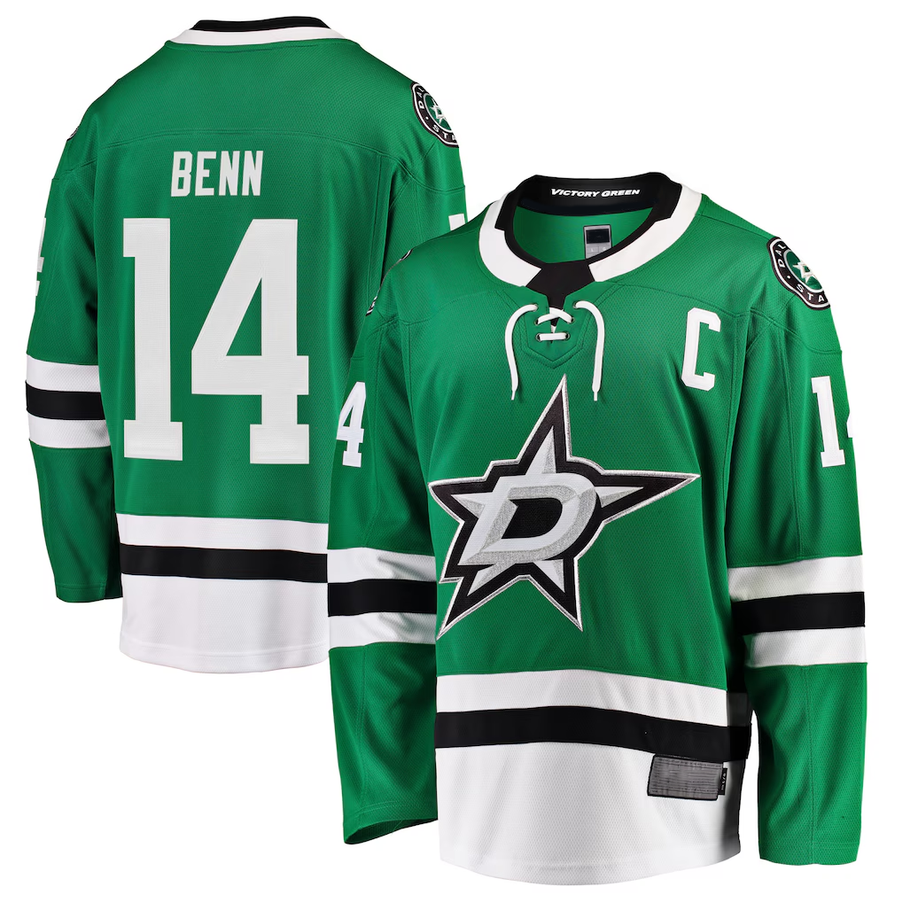 Crovyle D.Stars #14 Jamie Benn Green Breakaway Player Jerseys