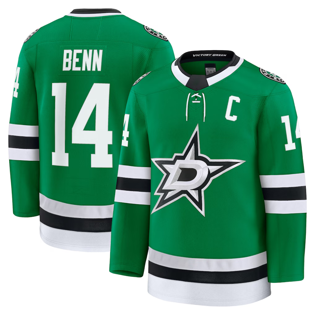 Crovyle D.Stars #14 Jamie Benn Kelly Green Home Premium Jerseys