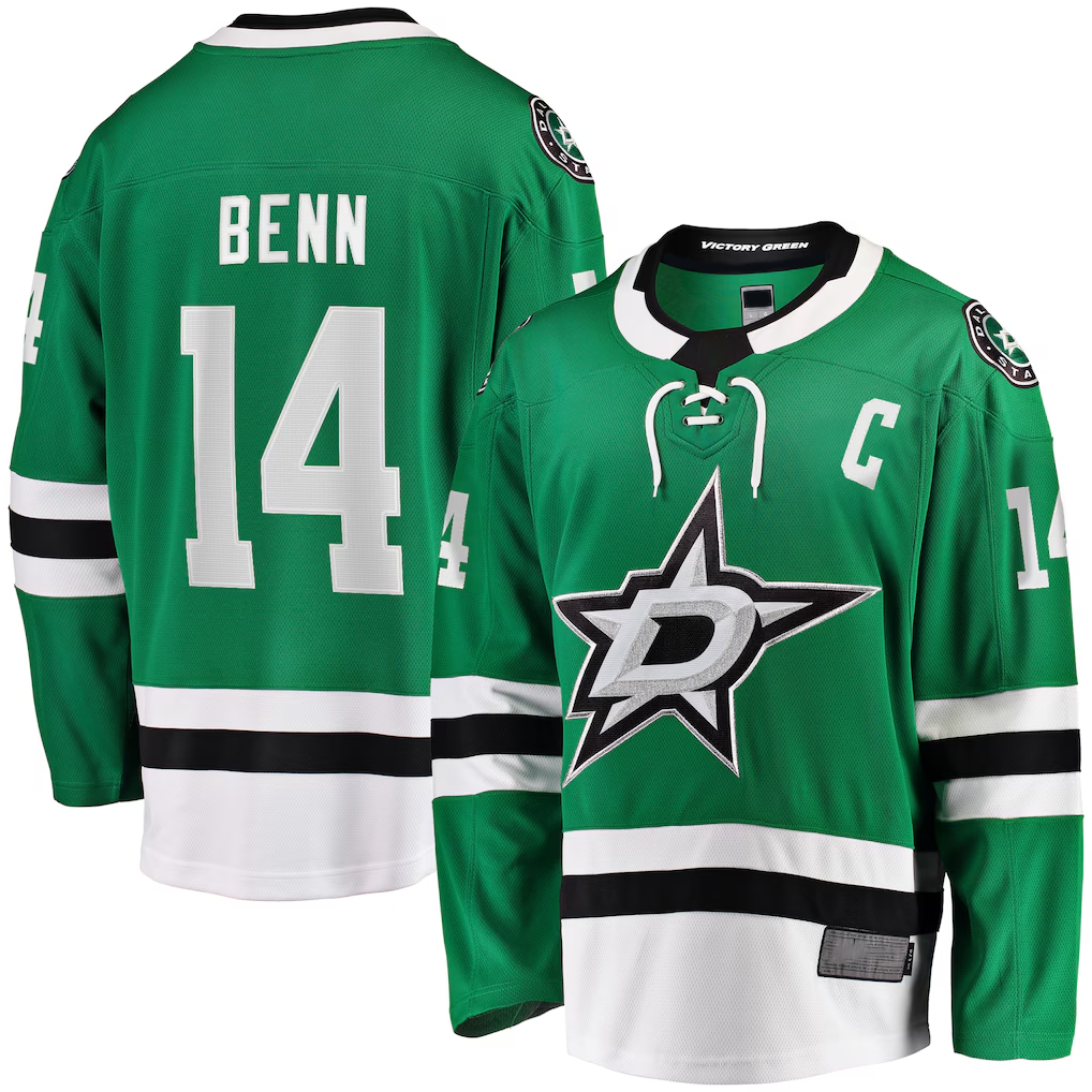 Crovyle D.Stars #14 Jamie Benn Kelly Green Home Premium Jerseys