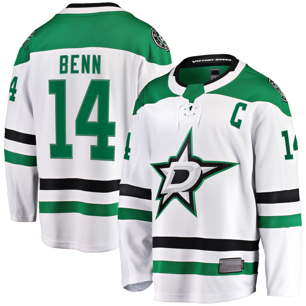 Crovyle D.Stars #14 Jamie Benn White Breakaway Jerseys