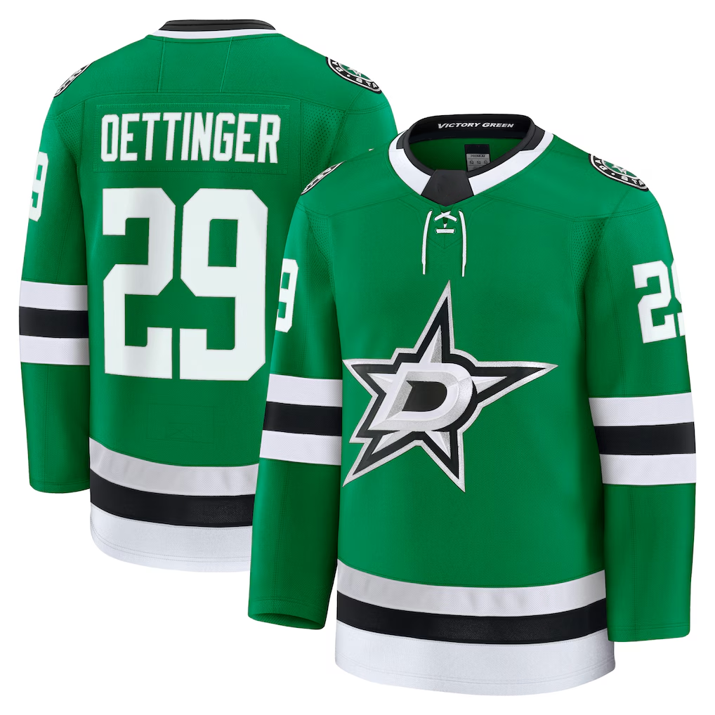 Crovyle D.Stars #29 Jake Oettinger Kelly Green Home Premium Jerseys