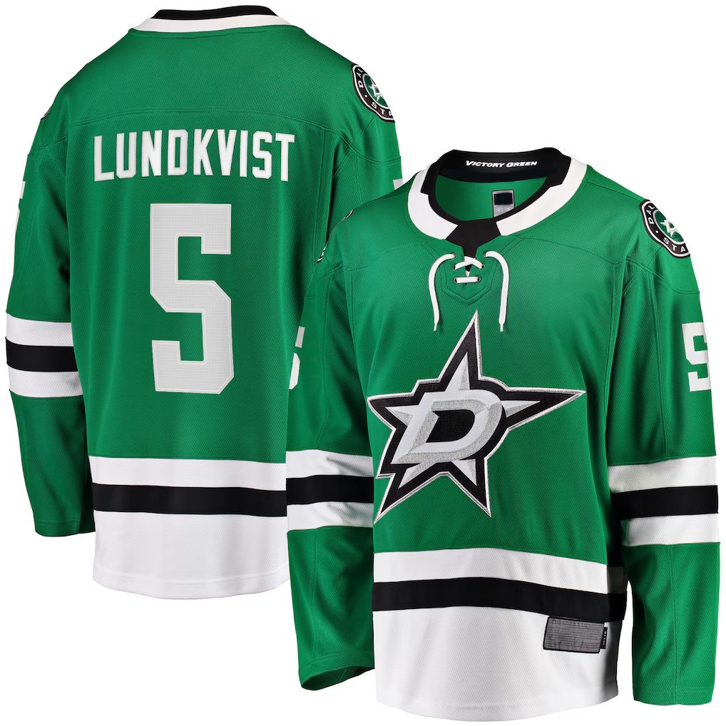 Crovyle D.Stars #5 Nils Lundkvist Kelly Green Home Premier Breakaway Player Jerseys
