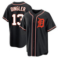 Crovyle D.Tigers #13 Dillon Dingler Player Black Fashion Out Home Game Stitched Jerseys