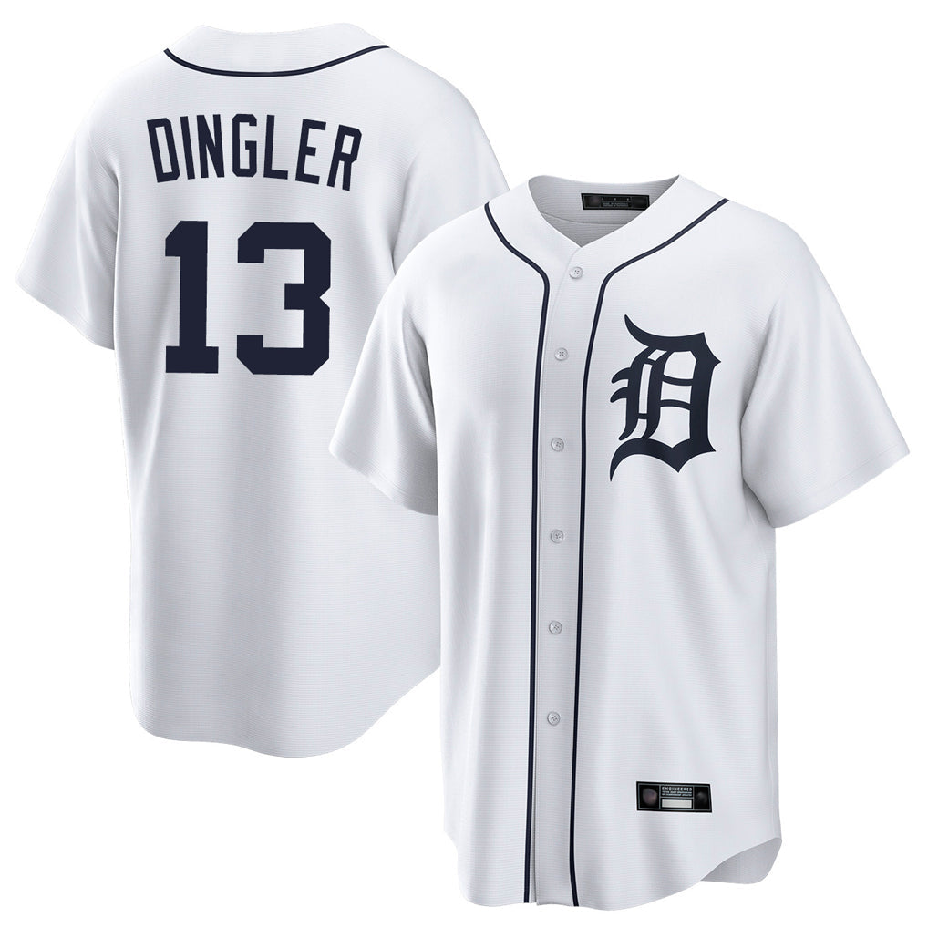 Crovyle D.Tigers #13 Dillon Dingler Player White Home Game Stitched Jerseys