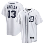 Crovyle D.Tigers #13 Dillon Dingler Player White Home Game Stitched Jerseys