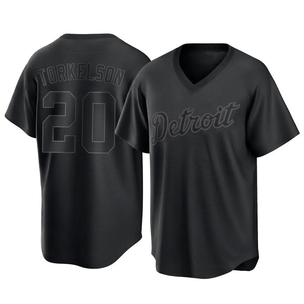Crovyle D.Tigers #20 Spencer Torkelson Player Black T-shirt Home Game Stitched Jerseys