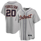 Crovyle D.Tigers #20 Spencer Torkelson Player Gray Home Game Stitched Jerseys