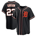Crovyle D.Tigers #23 Kirk Gibson Player Black Fashion Out Home Game Stitched Jerseys