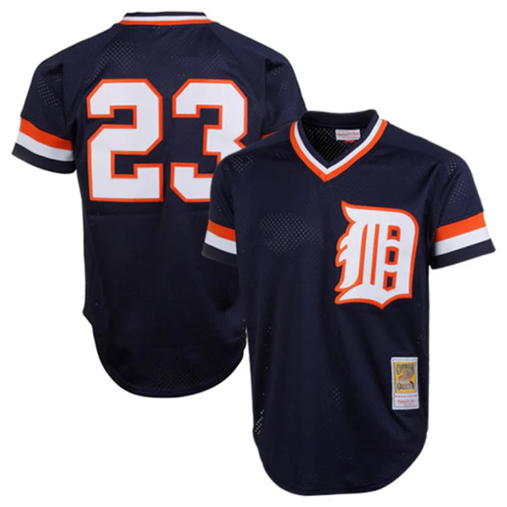 Crovyle D.Tigers #23 Kirk Gibson Player Mitchell & Ness Navy 1984 Mesh Batting Practice  T-shirt Stitched Jerseys