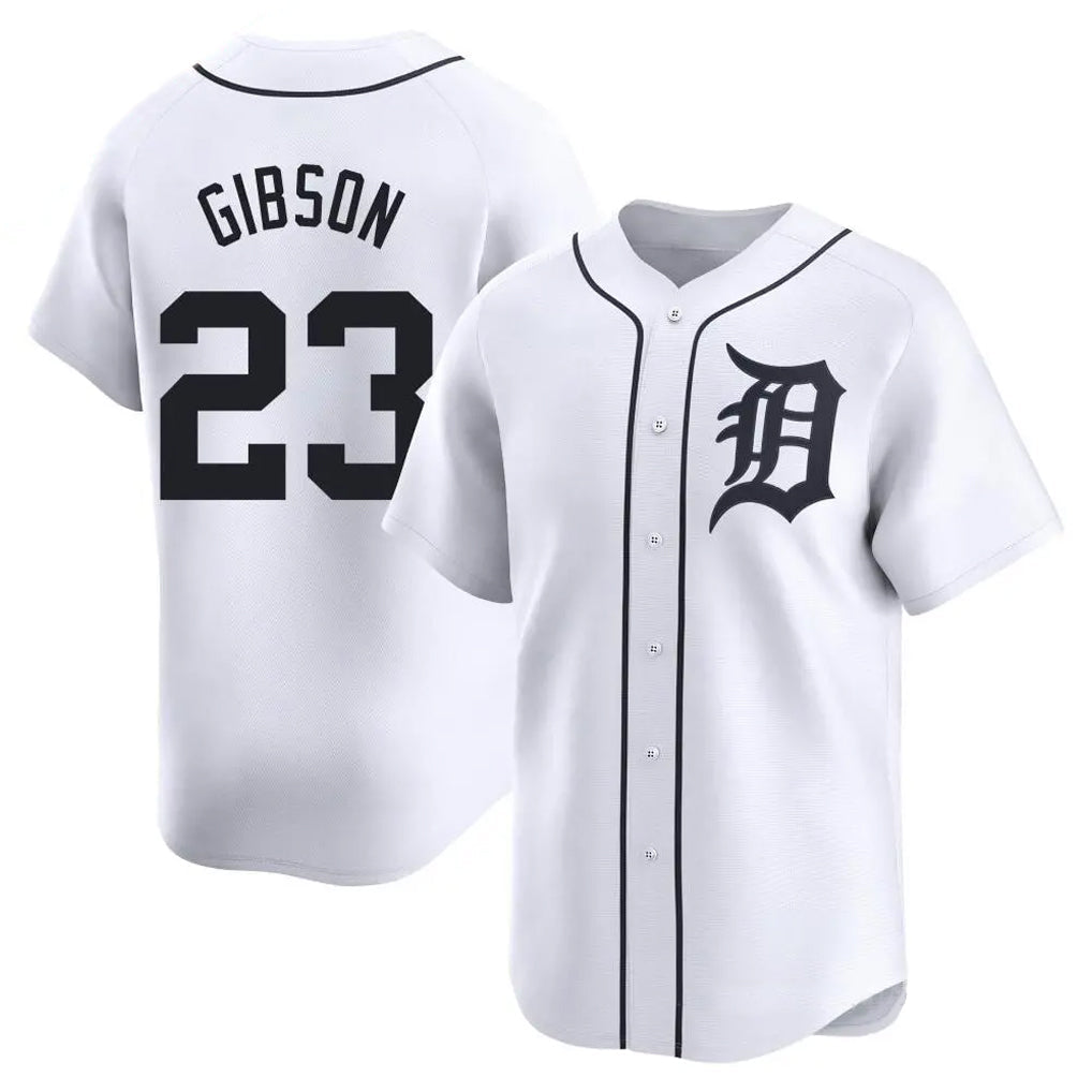 Crovyle D.Tigers #23 Kirk Gibson Player White Home Limited Stitched Jerseys