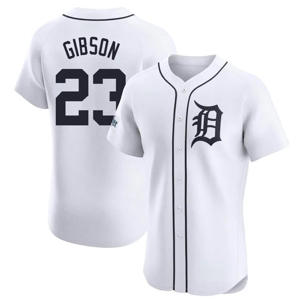 Crovyle D.Tigers #23 Kirk Gibson Player White Limited Elite Home Stitched Jerseys