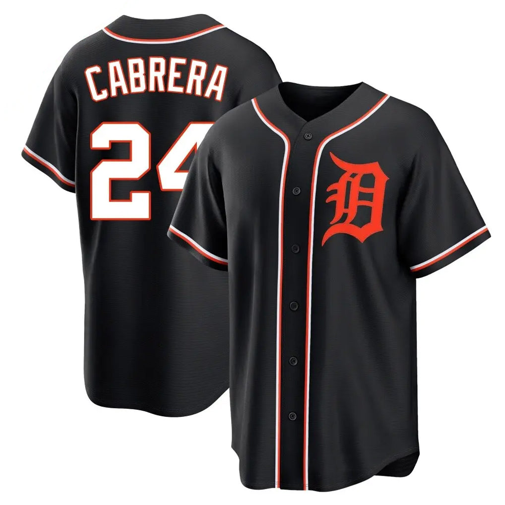 Crovyle D.Tigers #24 Miguel Cabrera Player Black Fashion Out Home Game Stitched Jerseys