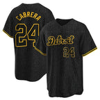 Crovyle D.Tigers #24 Miguel Cabrera Player Black Snake Skin City Home Game Stitched Jerseys