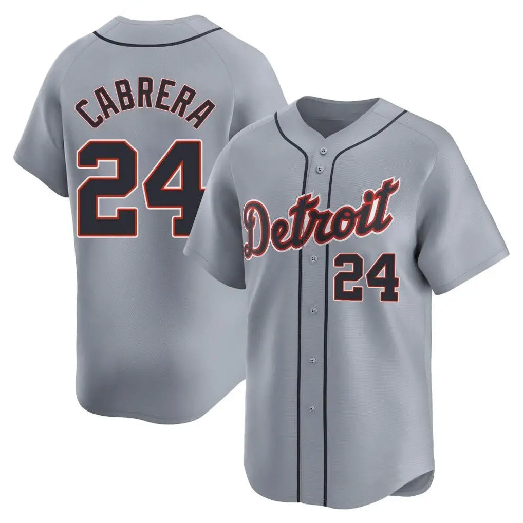 Crovyle D.Tigers #24 Miguel Cabrera Player Gray Home Limited Stitched Jerseys