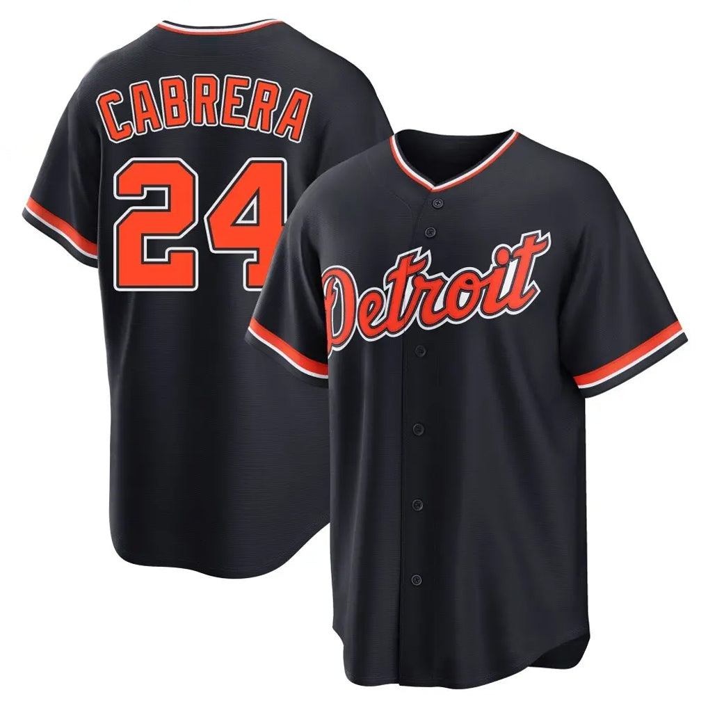 Crovyle D.Tigers #24 Miguel Cabrera Player Navy Home Game Stitched Jerseys