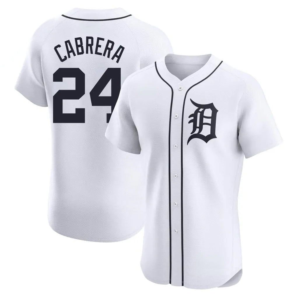 Crovyle D.Tigers #24 Miguel Cabrera Player White Limited Elite Home Stitched Jerseys