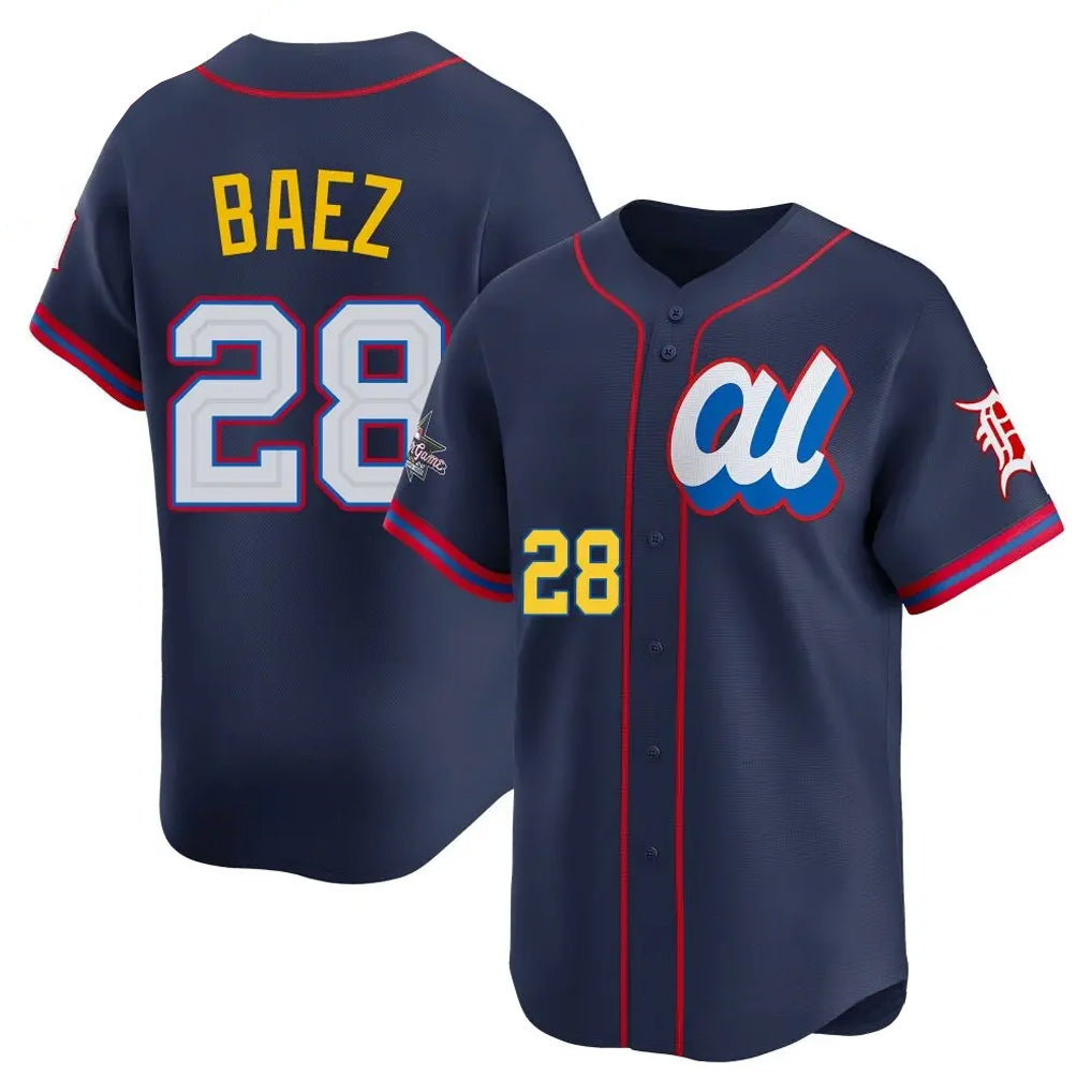 Crovyle D.Tigers #28 Javier B¨¢ez Player Navy Limited American League All-Star Edition Stitched Jerseys