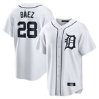 Crovyle D.Tigers #28 Javier B¨¢ez Player White Home Game Stitched Jerseys