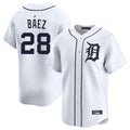 Crovyle D.Tigers #28 Javier B¨¢ez Player White Home Limited Stitched Jerseys