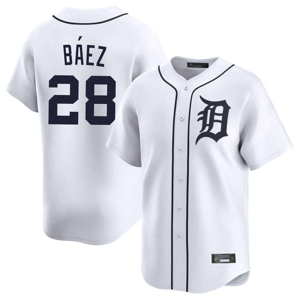 Crovyle D.Tigers #28 Javier B¨¢ez Player White Home Limited Stitched Jerseys